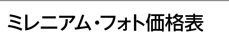 ミレニアム･フォト価格表